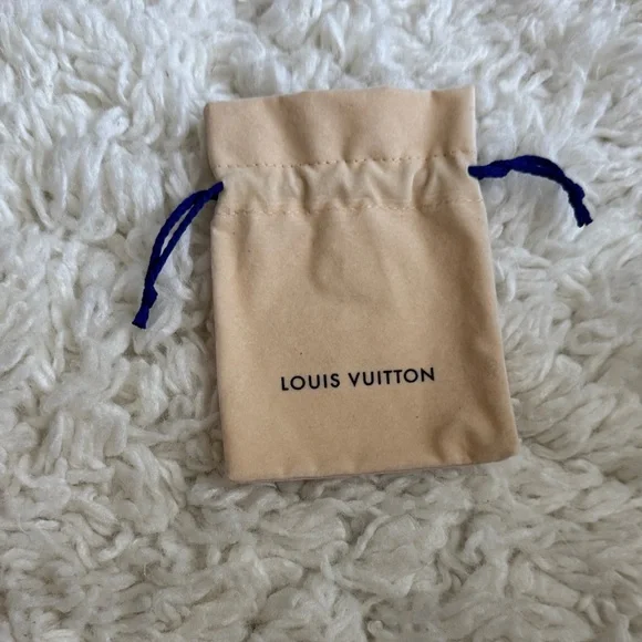 Louis Vuitton Tan Pouch with Blue Drawstrings - Picture 1 of 3